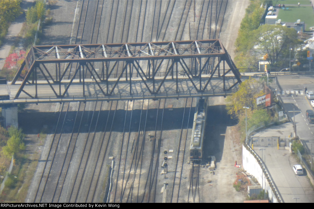 UP Express under the Bathurst Street Bridge